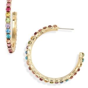 Multi colored gold hoops